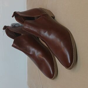 Universal Thread Womens Size 11 Ankle Booties Nora Faux Leather Cut Out Brown